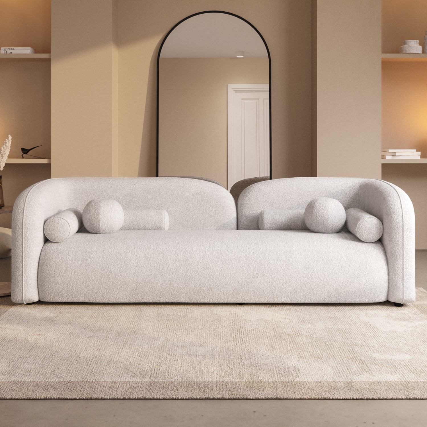 Cream Boucle Sofa